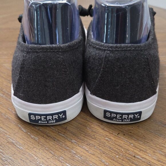 Sperry Seacoast Charcoal Soft Wool Flannel Boat Shoes 8.5 - Picture 5 of 9
